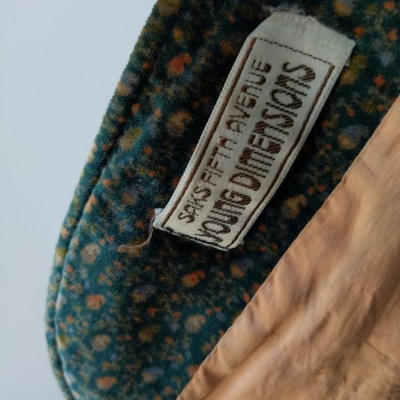 Vintage Saks Fifth Avenue Designer Velvet Floral Blazer Small Medium - Picture 3 of 7